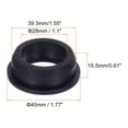 thumbnail image 2 of Unique Bargains Black Rubber Grommet 1.77 Inch OD 1.1 Inch ID, 2Pcs Seal Protection Cable Grommets Flexible Cable Pipe, 2 of 5