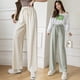 thumbnail image 3 of Pantalones anchos de seda de hielo para mujer, pantalones casuales rectos y sueltos de cintura alta para primavera y verano, pantalones de fregona que adelgazan y combinan con todo, 3 of 5