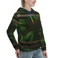 thumbnail image 6 of Fotbe Framed Greenery Wall Art Pattern Womens Long Sleeve Hoodie, Pullover Hooded Sweatshirt, Kangaroo Pocket Hoodie with Eye-catching Drawstrings-X-Large, 6 of 7