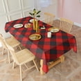 thumbnail image 3 of Red Black Checkerboard Checkered Pattern Rectangle Tablecloth 60"x102",Waterproof Polyester Rectangle Table Cloth, Wipeable Spillproof Polyester Tablecloth for Dining, Camping, Indoor and Outdoor, 3 of 6