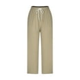 thumbnail image 6 of Otvok Mens Linen Solid Color Loose Fashionable Drawstring Pants with Pockets, 6 of 6