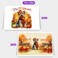 thumbnail image 2 of Happy Thanksgiving Yorkshire Terrier Give Thanks Fall Beanie Scarf Welcome 7x5in Folded Greeting Card Yorkie Dog Lover Gifts Single Note Card with Envelope - 00020, 2 of 5