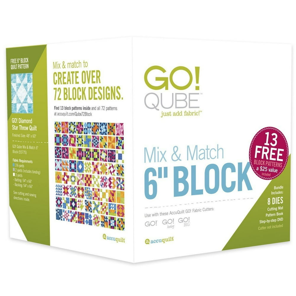 AccuQuilt GO! Qube Mix and Match 6" Block Die Set 55775