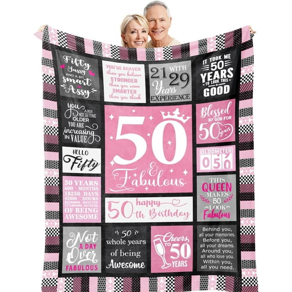 50th Birthday Gifts for Women, 50 Year Old Gifts for Women, 50th Birthday Gift Ideas, 50 Birthday Gifts for Women, 50th Birthday Gifts, 1974 Birthday Gifts for Women, Throw Blanket 60"x50"