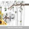 thumbnail image 6 of Bees Dwarfs Valance Curtain for Windows Yellow Sunflowers Branch Spring Flower Plant Rod Pocket Curtain Valances Short Window Treatments Panels for Kitchen Bathroom Laundry Room Basement 56 x 16 Inch, 6 of 9
