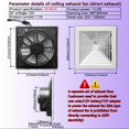 thumbnail image 1 of 1pc 17W Solar Ceiling Exhaust Fan - 8/10/12 Inch Ventilation Fan for Kitchen, Bathroom,, 1 of 5