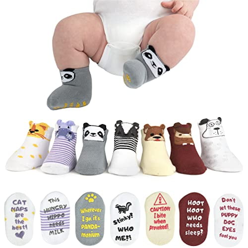 Baby Socks Gift Set Baby Gifts for Boys Girls 7 Unique Pairs Cute Funny Gender Neutral Gift for Baby Shower Uni Registry Idea Gender Reveal