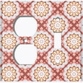 thumbnail image 4 of Metal Light Switch Plate Cover Mandala Orange Gray Floral Pattern Damask MDL105, 4 of 13