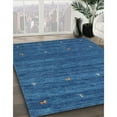thumbnail image 2 of Ahgly Company Indoor Square Contemporary Blue Abstract Area Rugs, 4' Square, 2 of 6