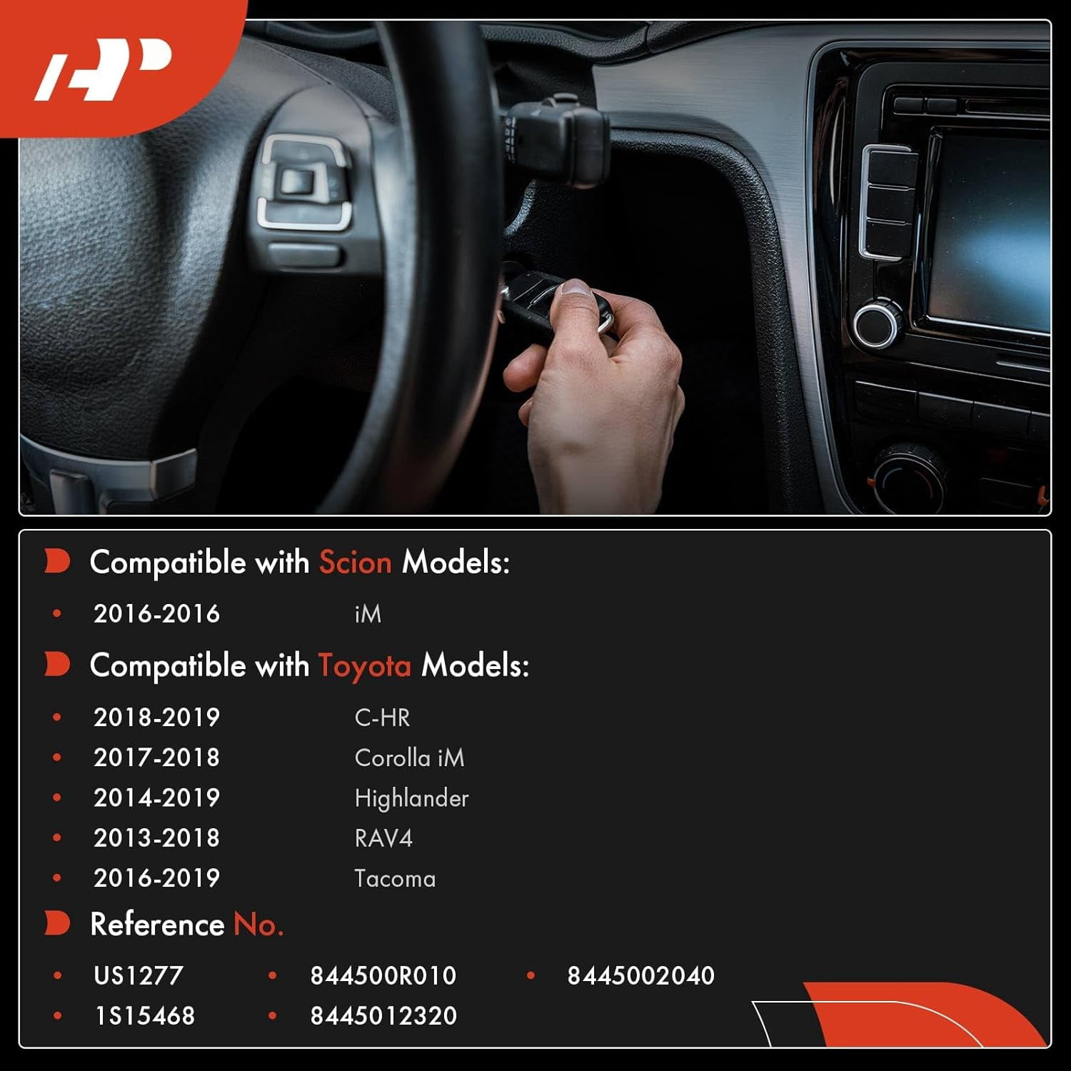 A-Premium Ignition Starter Switch Compatible with Toyota & Scion Vehicles - RAV4 2013-2018, Tacoma 2016-2019, Highlander 2014-2019, C-HR 2018-2019, Corolla iM 2017-2018, iM 2016-7 Blades