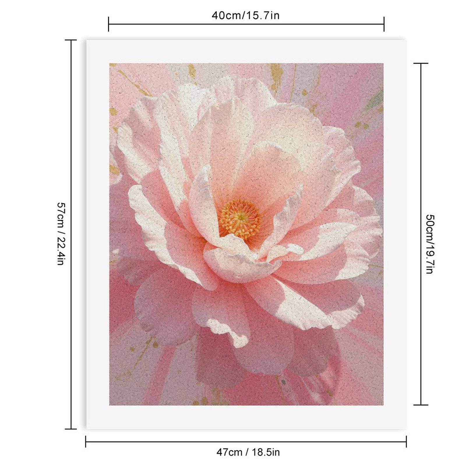 Paint by Numbers Kit for Adults, Delicate Pink Flower Petals Blossom Paint by Numbers, Easy Paint by Numbers Kit for Adults Beginner, DIY Adult Paint by Number Kits on Canvas, Home Decor