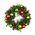 thumbnail image 1 of Vickerman JR173024 24 in. Mixed Green Wreath Red-Green Decor, 1 of 1