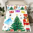 thumbnail image 2 of Homewish Retro Christmas Nutcracker Bed Sheets,Cute Ballet Girls King Sheets,Chic Xmas Tree Sheet Set For Girls Kids,Ultra Soft Home Decor,4-Piece, 2 of 7