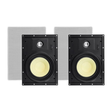 Slim Series Subwoofer - Monoprice 2 Way In-Wall Speakers - 8 Inch (Pair) With Snap-Lock, Aramid Fiber And Titanium Silk Drivers - Caliber Slim Series