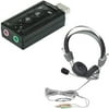 Manhattan USB Sound Adapter and Stereo Headset with Volume Control