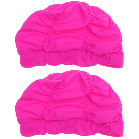 Water Resistant Swim Hat Swimming Caps for Women Swimmers Pleated Wrinkle Women's