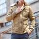 thumbnail image 4 of Puntoco Chaqueta Informal Con Capucha Desmontable Y Manga Larga Con Cremallera Y Bolsillo De Color Sólido Para Trabajo De Terciopelo Grueso Retro Para Hombre, 4 of 6