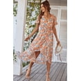 thumbnail image 2 of Vestido Maxi Amarillo Floral PRETTYGARDEN de Drapeado con Cuello en V Talla XXL, 2 of 6