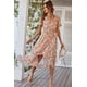 thumbnail image 2 of Vestido Maxi Amarillo Floral PRETTYGARDEN de Drapeado con Cuello en V Talla XXL, 2 of 6