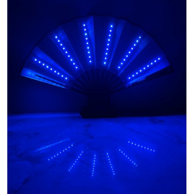 Ventilador de discoteca plegable con luz LED de 10 pulgadas, barra de ambiente luminoso, accesorios de actuación, ventilador de tela de seda