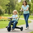 thumbnail image 2 of Gymax Toddler Tricycle w/Push Handle Adjustable Seat Removable Pedal EVA Foam Wheels Navy, 2 of 10