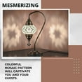 thumbnail image 7 of DEMMEX Authentic Turkish Lamp, Made in Turkey, Turkish Moroccan Mosaic Table Bedside Lamp, 100% Handcrafted, Antique Brass Color Metal Body and Decorated Metal Base, Gooseneck, 15" (White-Clear), 7 of 7