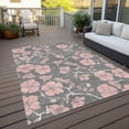 thumbnail image 6 of Addison Rugs Chantille Indoor/Outdoor Transitional Floral Gray Washable Rectangle Rug, 2'6" x 3'10", 6 of 6