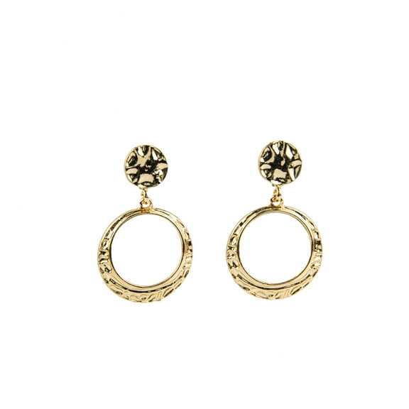 The Skyline Collection Hammered Gold-toned Clip-On Hoop Earrings