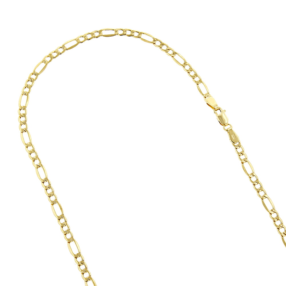 IcedTime 14K Yellow Gold Faceted Cable Chain 20 inch long x1.3mm wide 