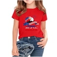 thumbnail image 4 of Babcutegg Independence Day Patriotic Printed Casual Loose-Fit Tee With Round Neck And Short Sleeves For Kids Red Size 3, 4 of 6