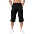thumbnail image 6 of Cargo Shorts for Men Below Knee Stretch Waist Hiking Shorts Casual Quick Dry Workout Short with Multi-Pockets, L, 6 of 6