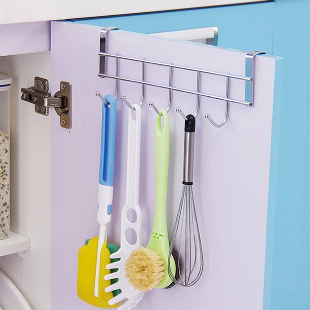 Over Door Home Rack Hook Organizer Bathroom Kitchen Coat Towel Hanger Rack Holder Shelf 5 Hooks