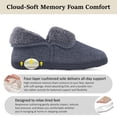 thumbnail image 4 of VANSARTO Mens Knit Bootie Slippers Comfy Casual Memory Foam Boot Slipper Indoor Outdoor House Shoes, Dark Blue, Size 9, 4 of 7