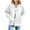 02-White, variant on Womens Solid Color Zip Up Jacket Collared Long Sleeve Loose Corduroy Coat Fall Winter Tops with Pockets