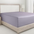 thumbnail image 1 of California Design Den Double Fitted Sheet Only, Softest 400 Thread Count 100% Cotton Sateen, Deep Pocket, All-Around Elastic, Side Indicators - Lavender Gray, 1 of 7