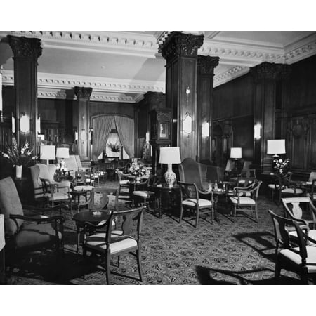 Stretched Canvas Art Algonquin Hotel C1930 Nthe Lobby