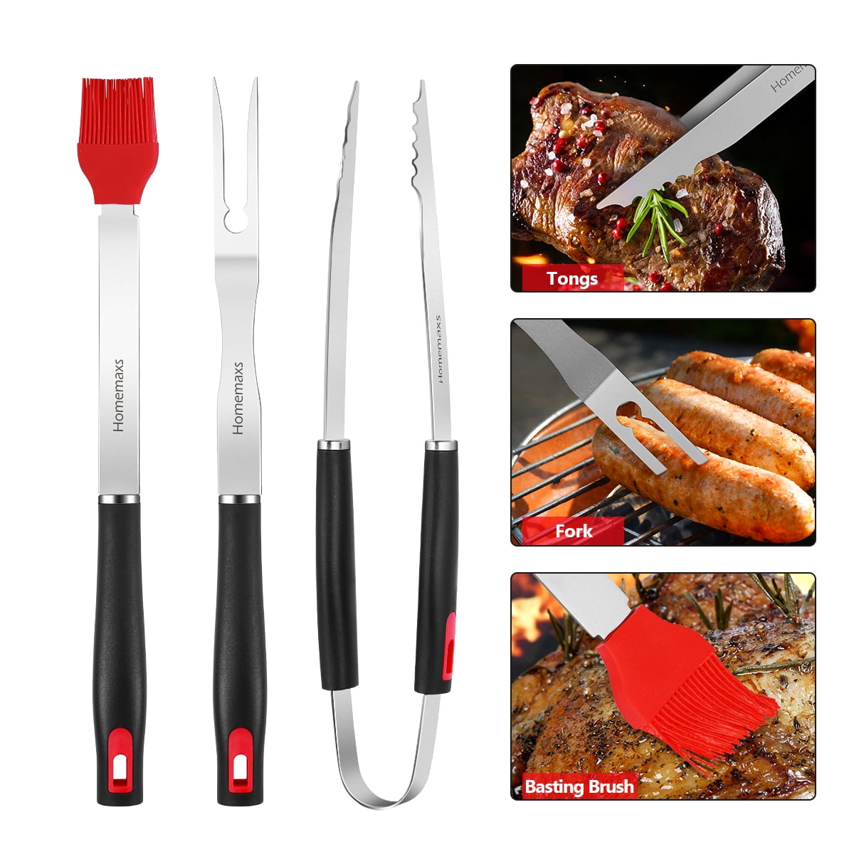 5Pcs Outdoor Stainless Steel BBQ Tools Barbecue Grill Utensils Set