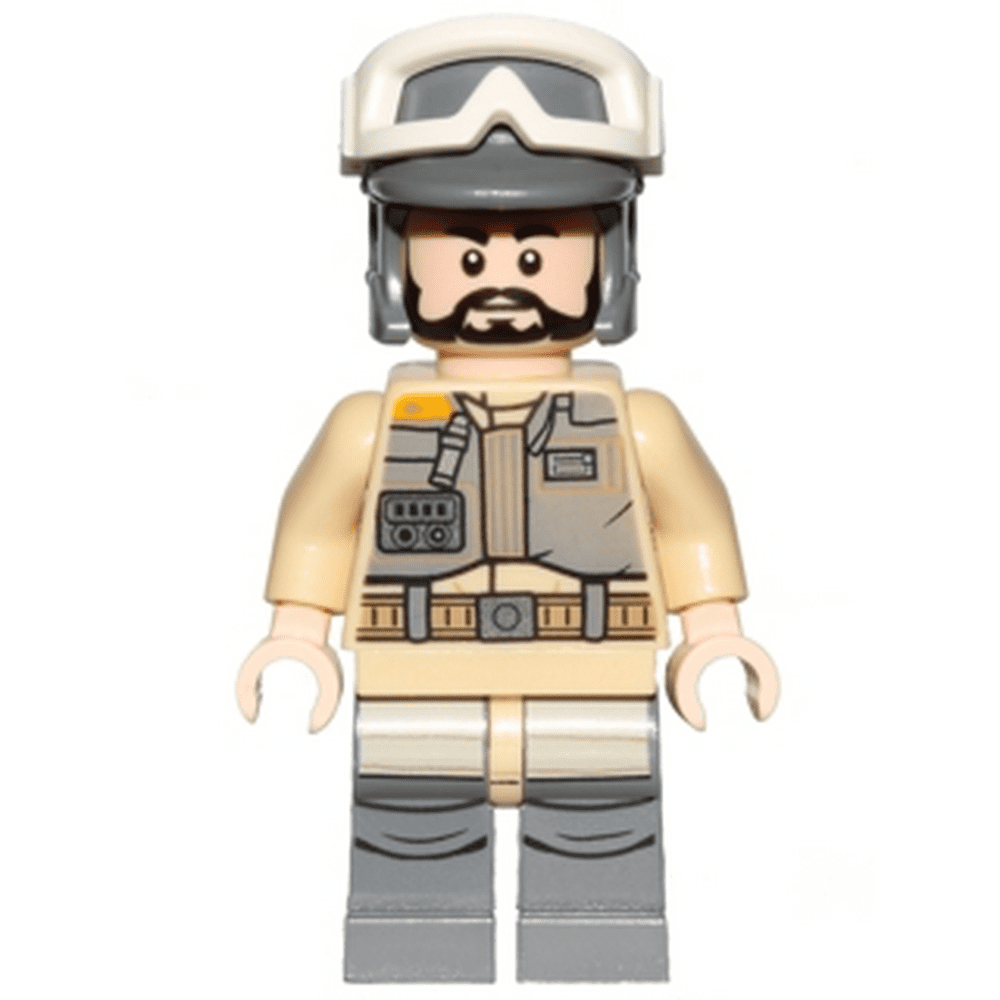 LEGO Star Wars Rebel Trooper, Goggles, Gray Helmet, Black Beard (Private Kappehl) (75164