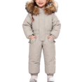 thumbnail image 3 of XIMIN Toddler 2Pcs Snow Suits Kids Down Jacket Winter Puffer Padded Snowsuit Girls Boys Faux Fur Hooded Coat +Snow Bib Pants Jumpsuits Waterproof Windproof Clothes, 3 of 8