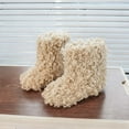thumbnail image 4 of Owordtank Faux Fur Snow Boots for Toddler Girls Fluffy Furry Mid Calf Boots Winter Warm Outdoor Flat Boots for Kids, 4 of 7