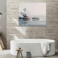 thumbnail image 5 of HFDF Zen Bathroom Wall Art Stone Spa Wall Decor Lotus Flower Meditation Spiritual Pictures Canvas Prt Patg Artwork Home Decorations for Yoga Bedroom Bathroom Livg Room 18x12inch Framed, 5 of 6