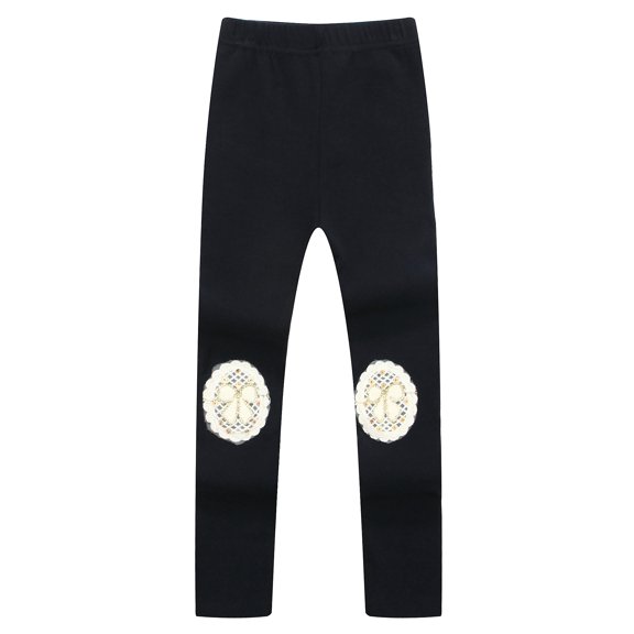 Richie House Girls' Leggings with Lace Applique RH1437