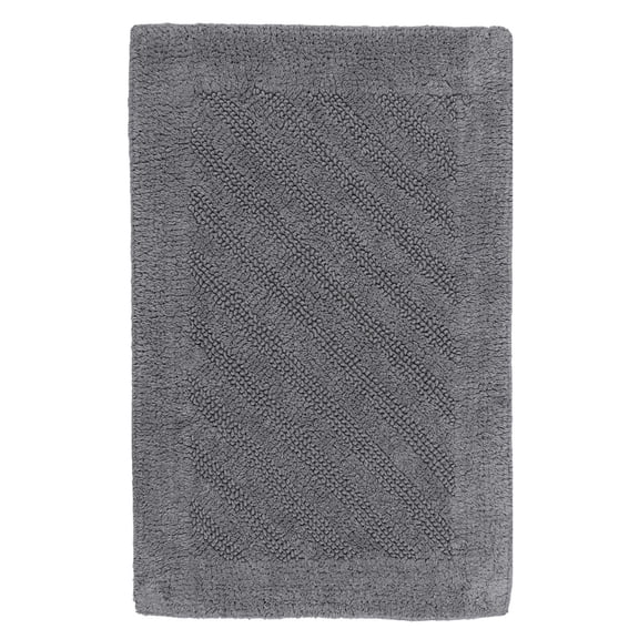 Knightsbridge Shooting Star 100% Cotton 220 GSF Reversible Bath Rug 21 x 34 - Silver