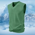 thumbnail image 2 of JTieacloth Casual Pullover Sweater Men's Casual V Neck Solid Color Pullover Sleeveless Knitted Vest(Green), 2 of 4
