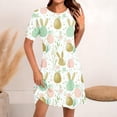 thumbnail image 2 of Daiosportswear Robe Chandail Imprimée à Manches Courtes et Col Rond pour Femmes, Robe à Manches Courtes Multicolore m(m), 2 of 5