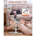 thumbnail image 3 of Adjustable Laptop Bed Desk, Potuopy Leather Bed Table Tray with Removable Stopper, Foldable Laptop Desk for Working Writing Drawing Eating on Couch Floor Bed, Gray(21.65"*13"), 3 of 12