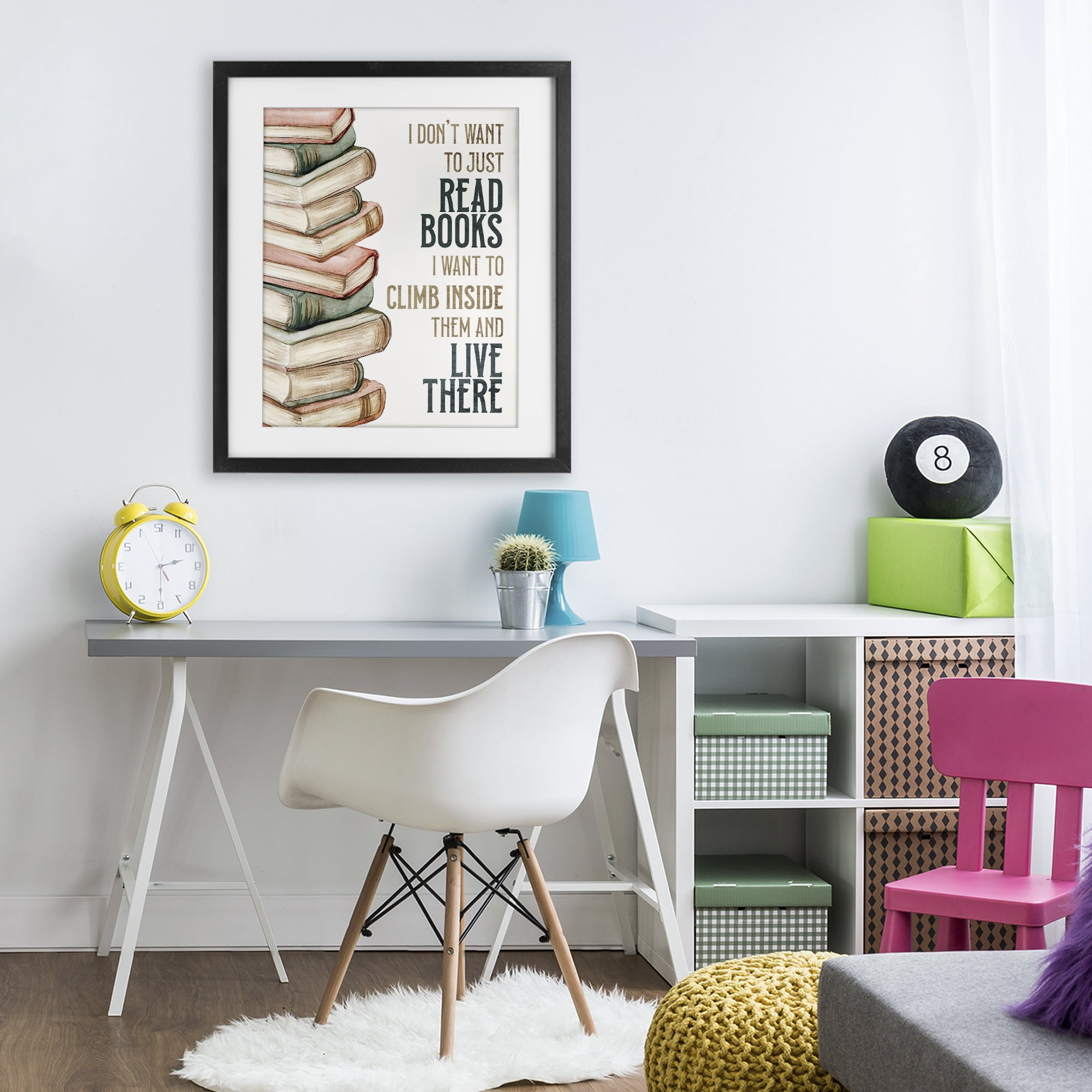 Stupell Industries Climb Inside Books & Live There Black Framed Print Under Glass, design by Kim Allen