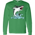 thumbnail image 3 of Inktastic Great White Shark Jumping Long Sleeve T-Shirt, 3 of 5