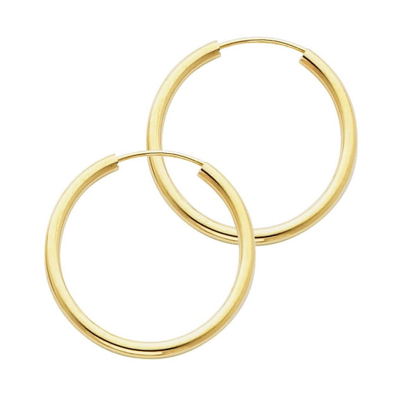 Ioka - 14K Yellow Gold 2mm Thickness Hoop Endless Earrings