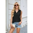 thumbnail image 5 of Womens Sleeveless Button Down Shirt Collared Blouse Casual Office Shirts Basic Tank Top Black XL, 5 of 10